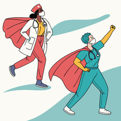 Healthcare workers vector heroes