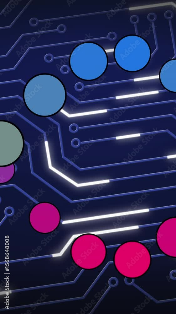 Aufkleber animation of medical data processing and processor socket over dark background