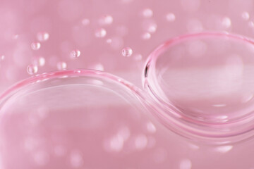 Macro bubbles of face serum as background