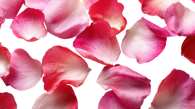 Beautiful Flower Petals on Transparent Background

