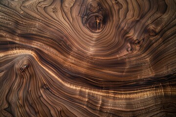 Organic dark wood grain texture abstract background with natural patterns and a captivating swirl, perfect for interior design.