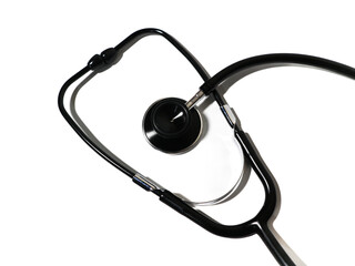 Black stethoscope medical equipment isolated on white background healthcare and medicine