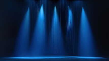 Stage Spotlight Blue Lighting Theater Performance Background