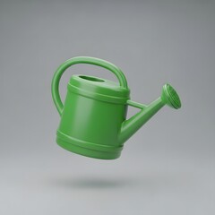 Green Plastic Watering Can for Gardening and Plants