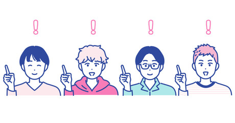 指差しをする男性のイラスト素材
