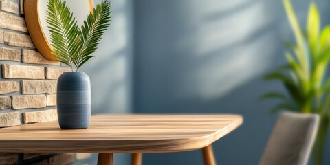 Stylish Home Interior with Modern Table and Decorative Plant in Contemporary Living Space