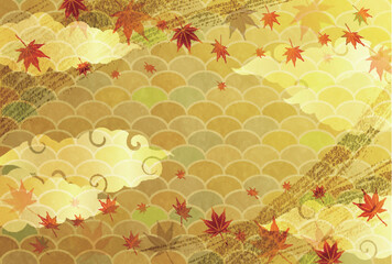 Fototapeta premium 紅葉 もみじ 秋 背景 