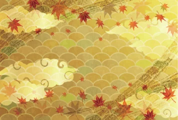 Fotobehang 紅葉　もみじ　秋　背景  © J BOY
