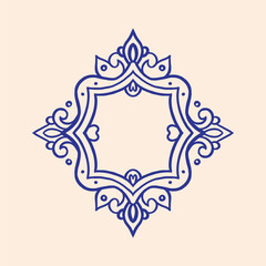 Ornate blue frame illustration