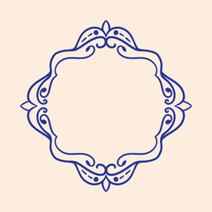 Elegant blue frame illustration for invitations and design