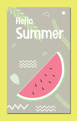 Hand-drawn watermelon slice illustration for season
