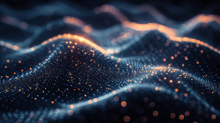 Abstract digital wave of glowing particles. (1)