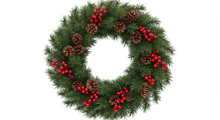 christmas wreath isolated on white