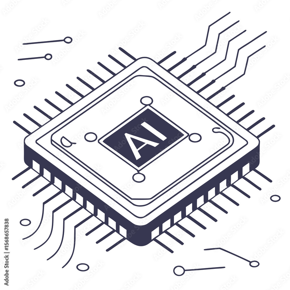 Poster artificial intelligence chip circuit board design ai chip technology