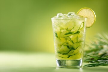 Chilled cucumber cocktail for summer Text area