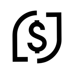 Dollar sign symbol on white background currency money