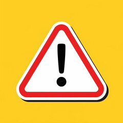 Retro-Modern Halftone Triangular Warning Sign with Red Border, White Interior, and Bold Black Exclamation Mark