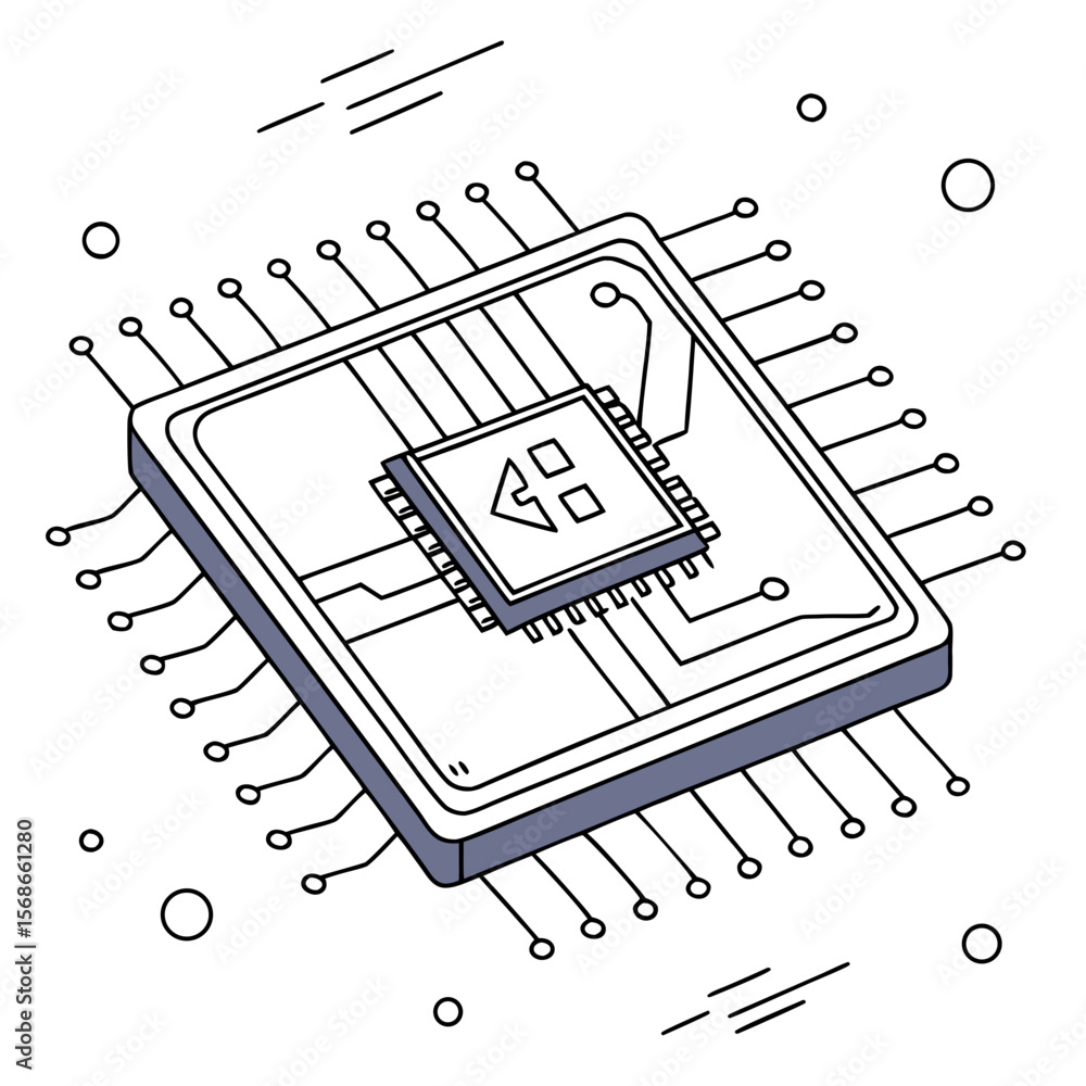 Poster integrated circuit chip with pins and circuitry computer chip processor