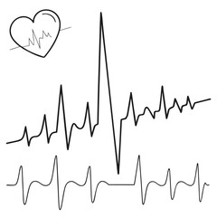 Heartbeat wave and electrocardiogram medical health