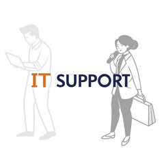 I T support professionals with laptop and briefcase IT support technology