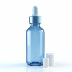 Fototapeta premium Bottle dropper serum skincare beauty cosmetic essential oil product container package blue