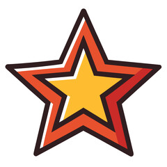 Layered star symbol orange red yellow graphic illustration