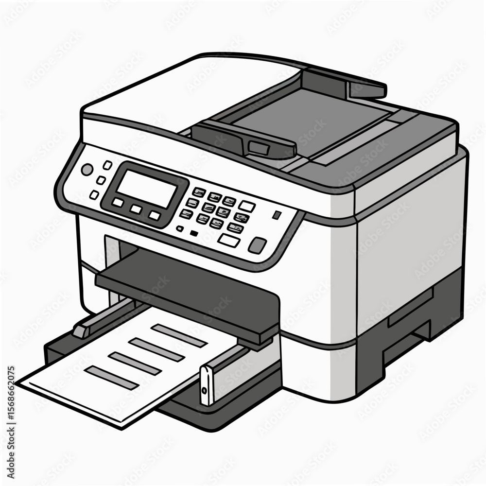 Poster multifunction printer with paper output scanner copier