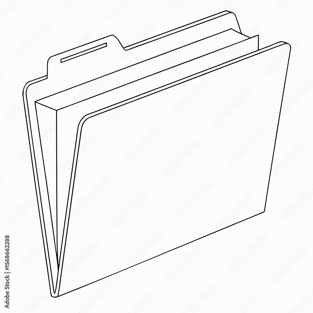 Aufkleber open file folder with blank pages and tab document holder paper organizer