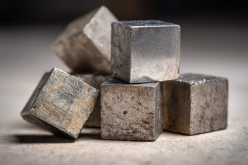 Multiple palladium gems a chemical element that shrinks when solid at room temperature Industry metal Spot focus