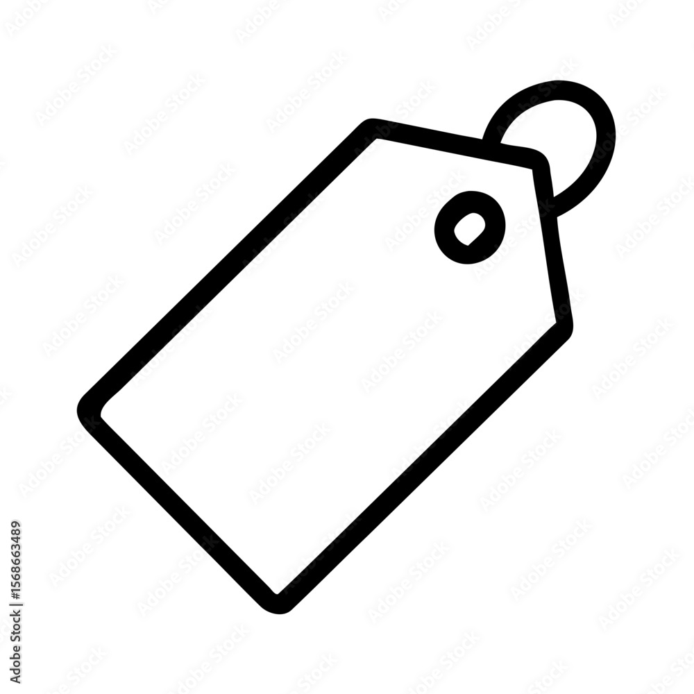 Poster rectangular price with hole and string price tag label