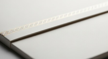 Close-up of a rectangular, light-colored surface with a textured, decorative border.