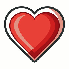 Red heart shape with layered outlines love romance