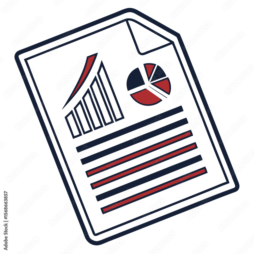 Poster report with bar chart and pie chart document data