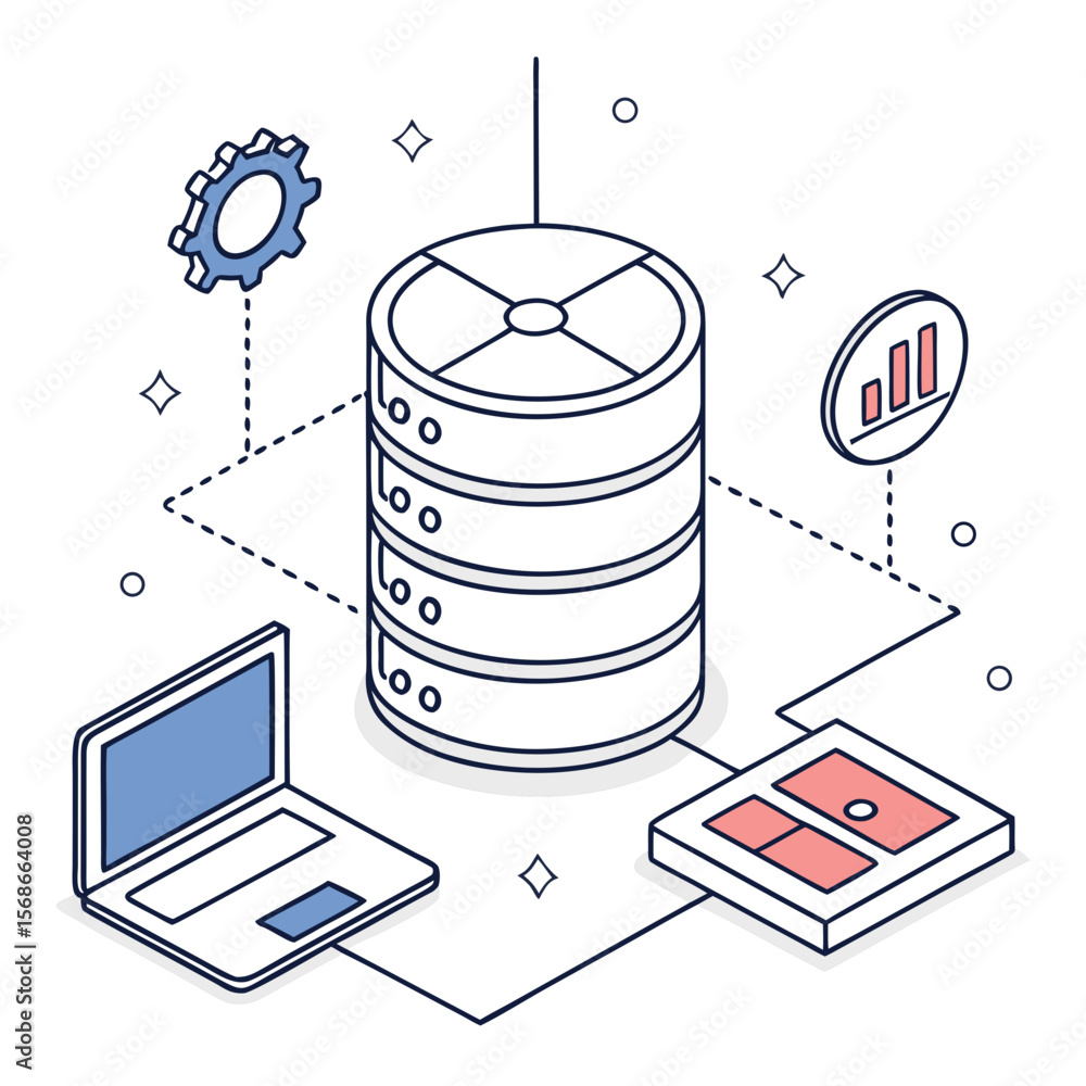 Poster server laptop gear graph data processing database
