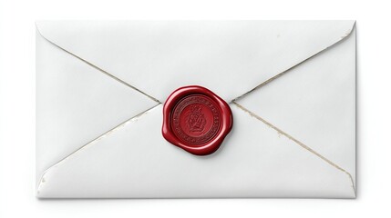 A white envelope sealed with red wax, evoking messages and secrets