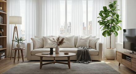 Fototapeta premium modern living room with sofa