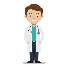 Fototapeta premium Smiling doctor with stethoscope medical healthcare