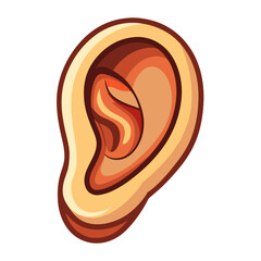 Stylized human ear with warm color gradients human anatomy auditory organ