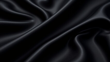 Obraz premium Pure black satin with soft elegant waves