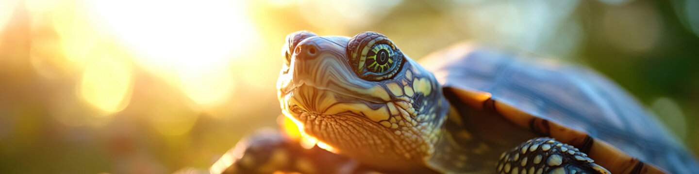 Juvenile Turtle Portrait in Sunlight
