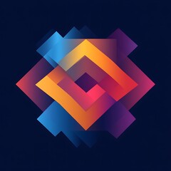 Colorful overlapping geometric shapes design.