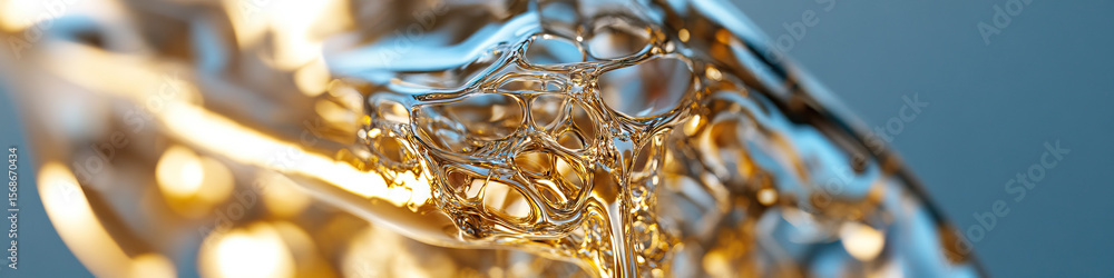 Poster abstract image of interconnected viscous liquid