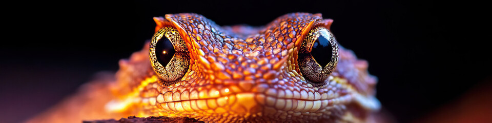 Fototapeta premium Close-up Photograph of a Reptile with Orange and Brown Skin