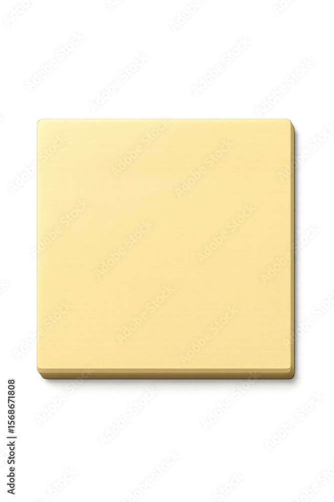 Poster rounded yellow sticky note hovering transparently, providing clean workspace for writing personal no
