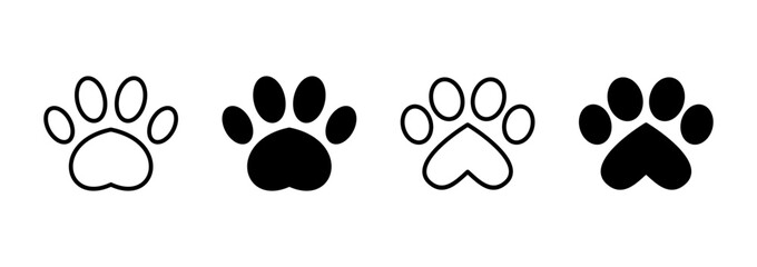 Paw icon vector. paw print sign and symbol. dog or cat paw
