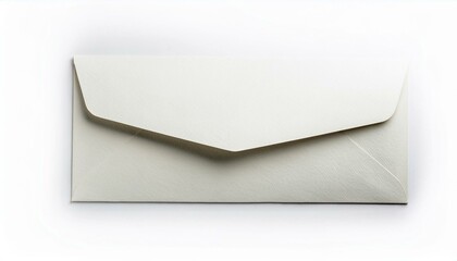 Off-white envelope on white background
