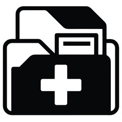 Fototapeta premium Simple medical cross inside a folder icon for healthcare and documentation