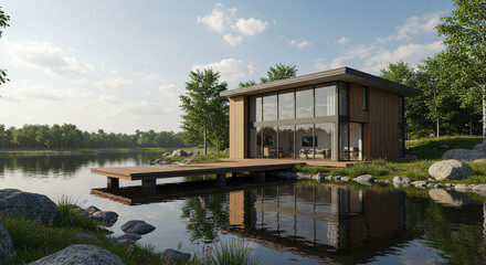 Obraz premium house on the lake