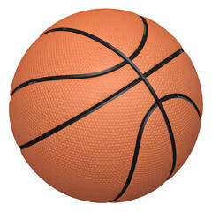 Fototapeta premium Orange basketball with black lines isolated on a transparent background