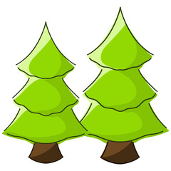 green pine tree icon isolated on transparent background.